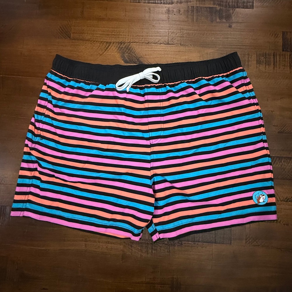 Buc-ee's 2XL Swim Trunks Striped Drawstring Shorts‎ Novelty Gas Station